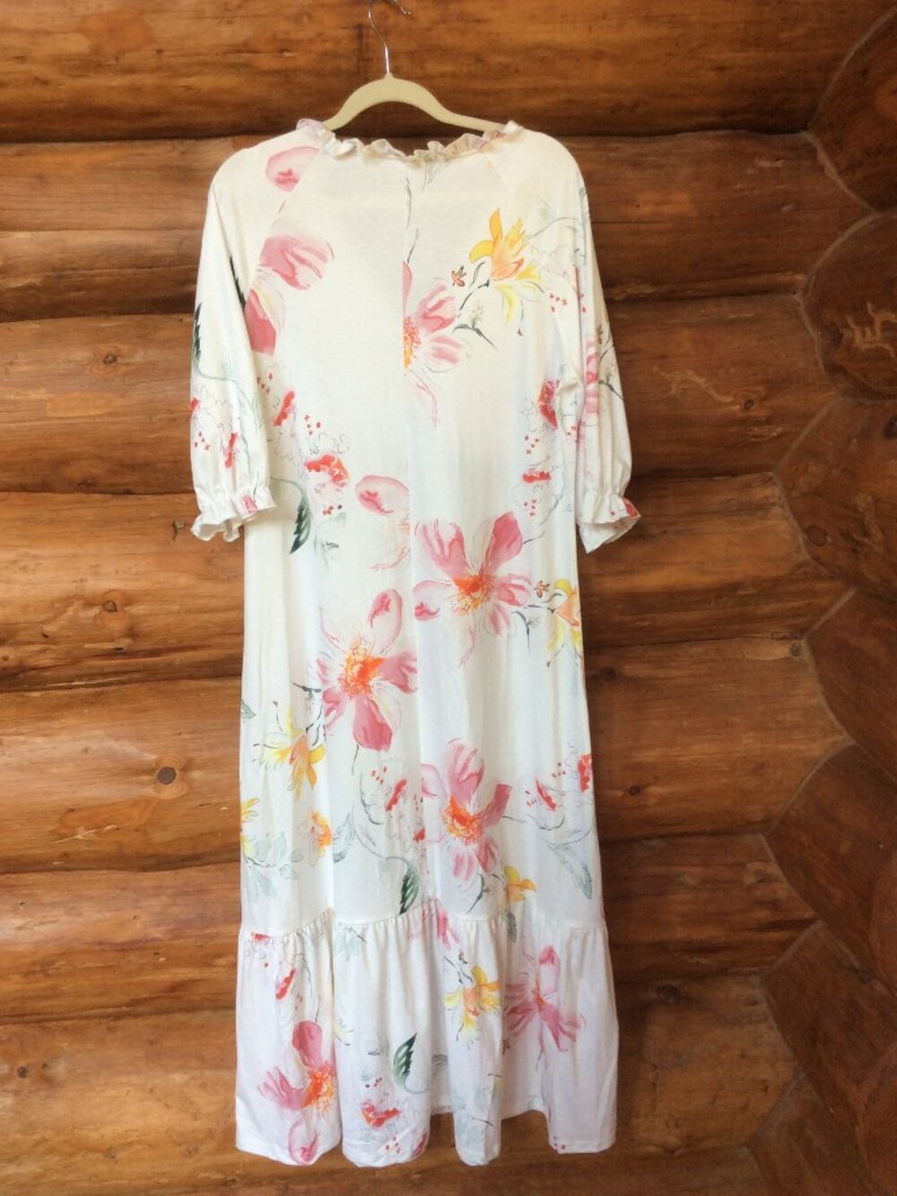 Noracora Tropical Cottagecore Ruffle Summery Maxi Dress Size Large Resortwear - Picture 5 of 5